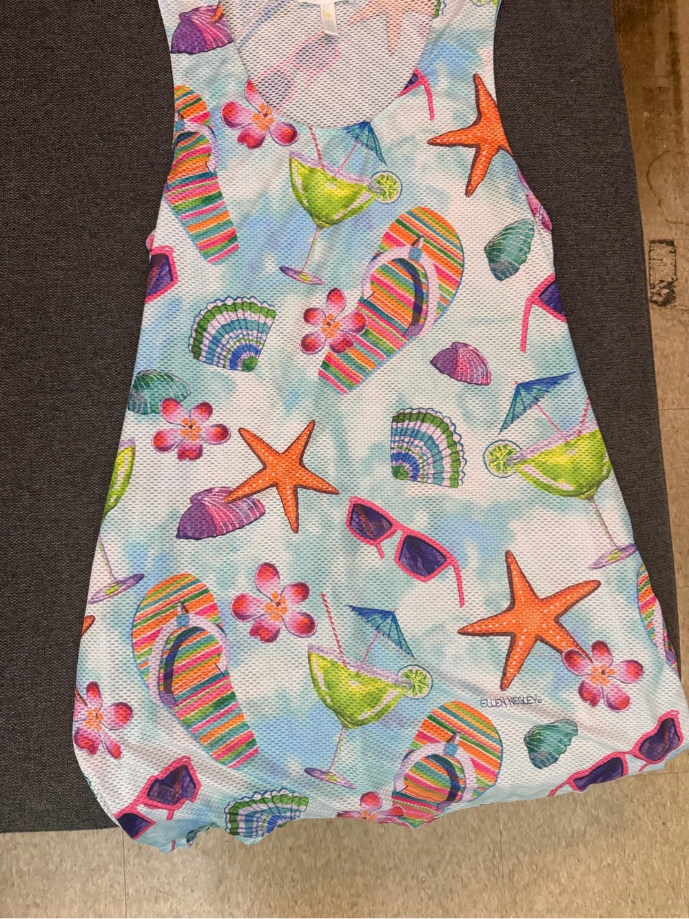 Ellen Negley Colorful Beach Print Tank Dress